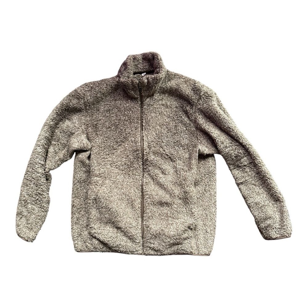 UNIQLO Sherpa Fleece Zip Jacket – Beige/Tan – Size M - Picture 3 of 6